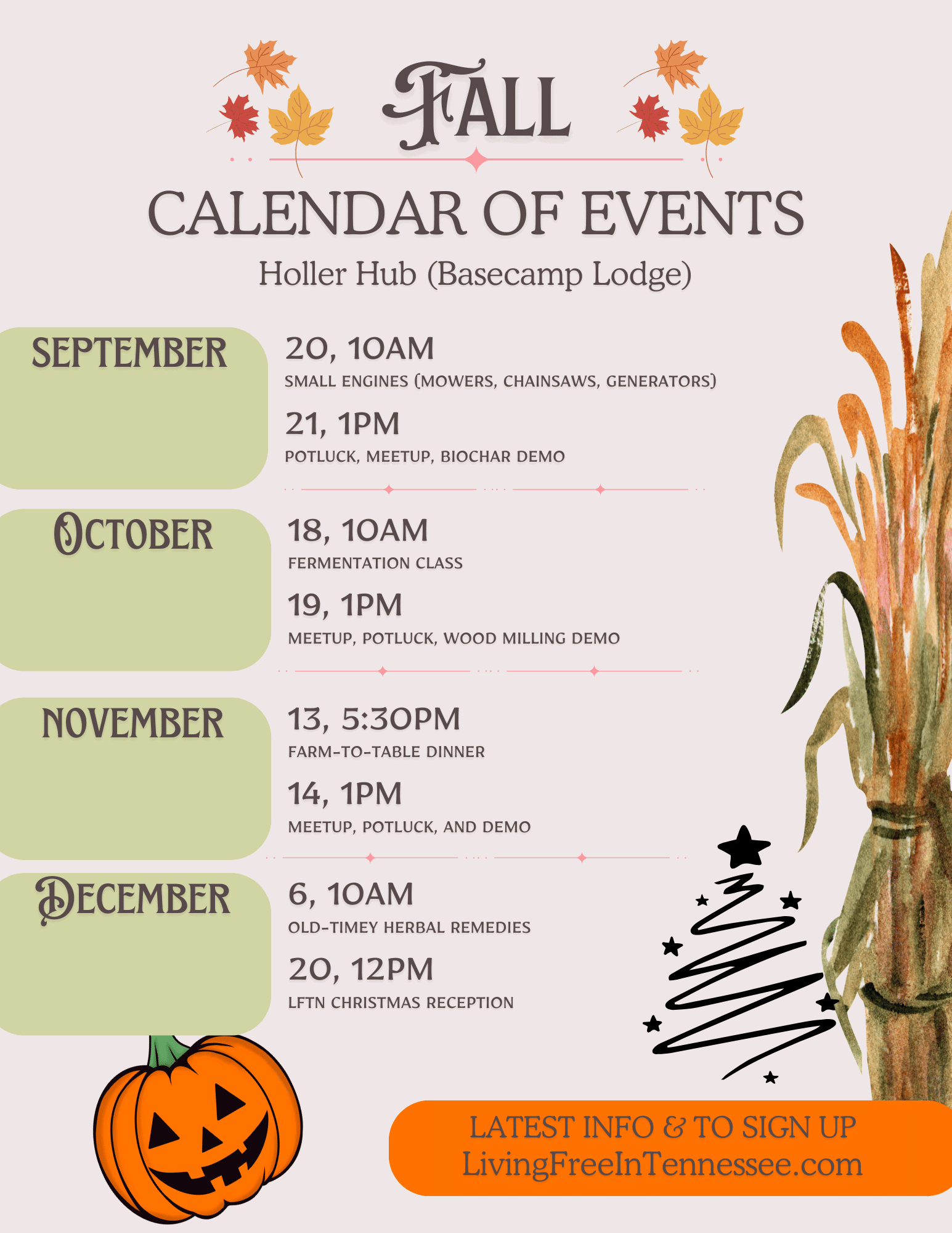 Basecamp Lodge Fall Schedule Cover Image