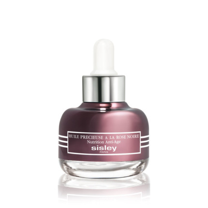 Sérum anti-âge Sisley à la rose noire dans un flacon élégant.