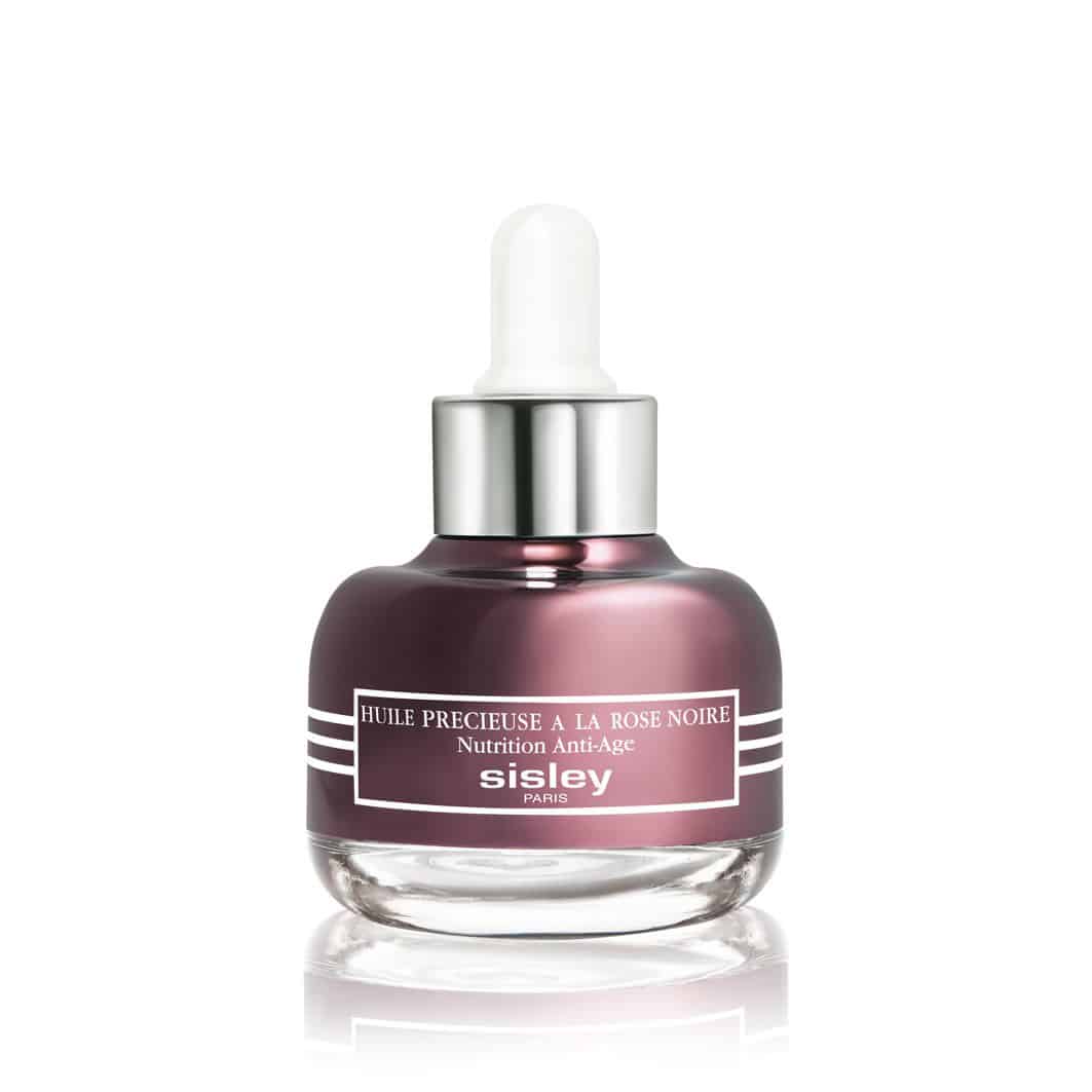 huile_pr_cieuse_-_beaut_stars_2015_-_zoom_fiche Sérum anti-âge Sisley à la rose noire dans un flacon élégant.