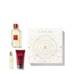 Eau de toilette, gel douche et parfum en coffret Guerlain Habits Rouge pour femme.