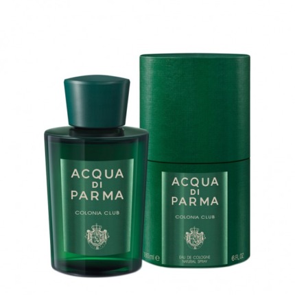 Acqua di Parma Colonia Club Eau de Cologne, flacon vert avec boîte, parfum élégant pour homme.