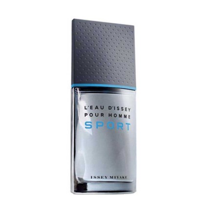 Rafraîchisseur d'air parfumé pour homme, Issey Miyake Sport, élégant flacon en verre avec capuchon.