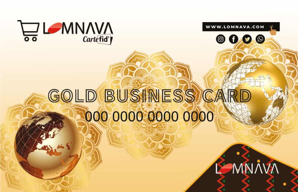 cartefid-business-preview Globe doré et carte de crédit gold sur fond or avec motifs mandala.