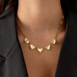 Hartjes Ketting met Goudkleurige Bedels