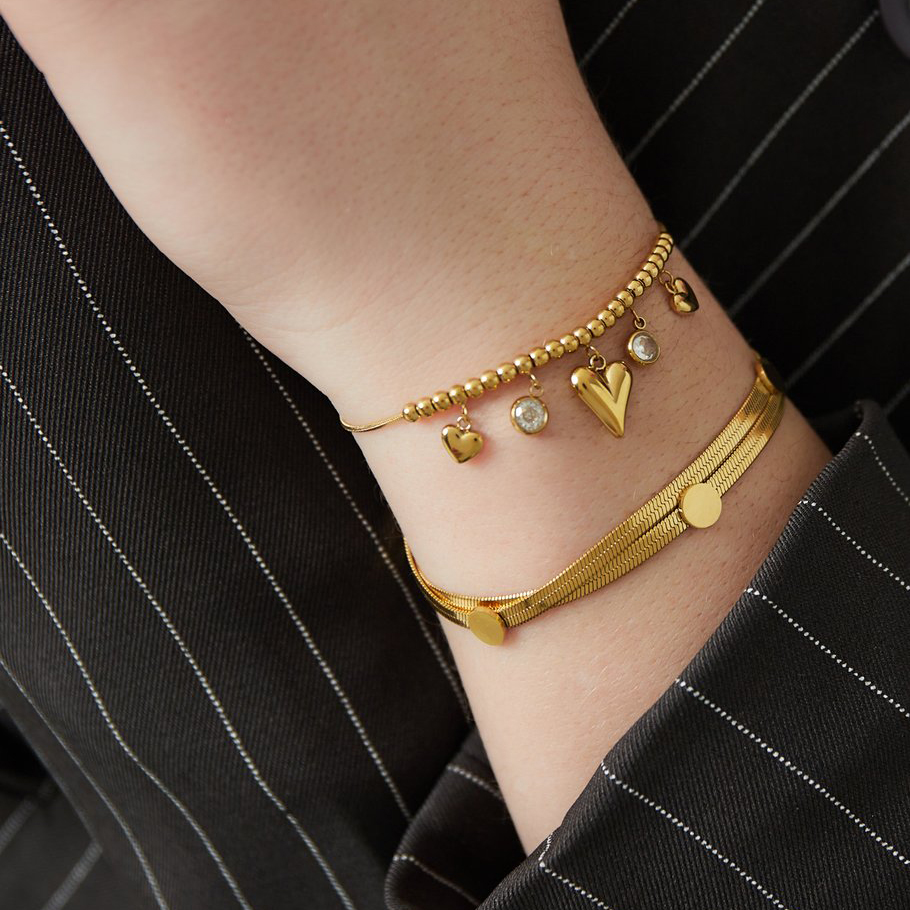 Glinsterende hart armband