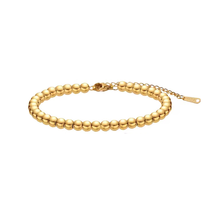 Goudkleurige kralen armband 5 mm