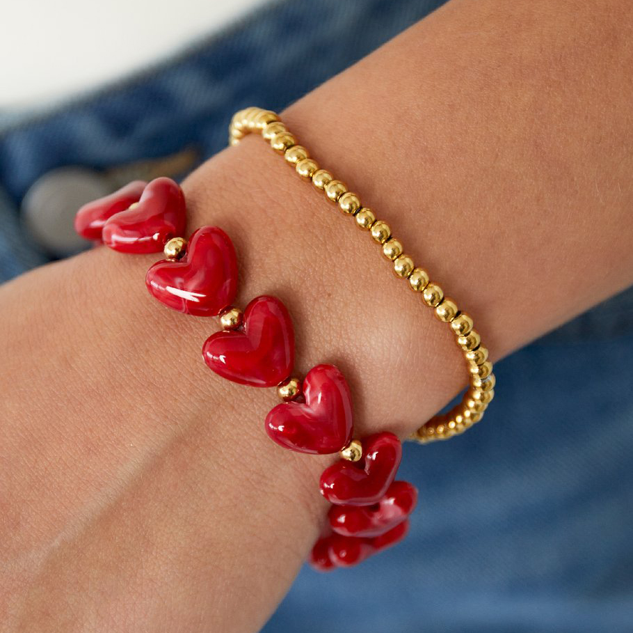 Goudkleurige kralenarmband 4mm