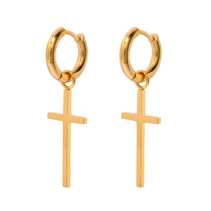 Oorbellen met Kruis Hanger