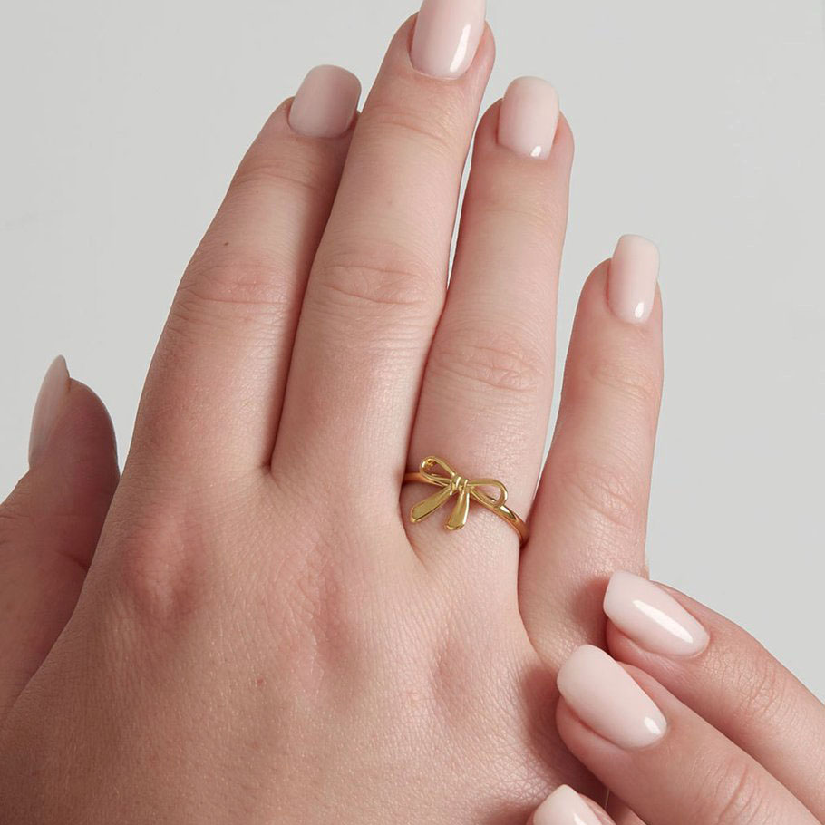 Strikjes Ring goud