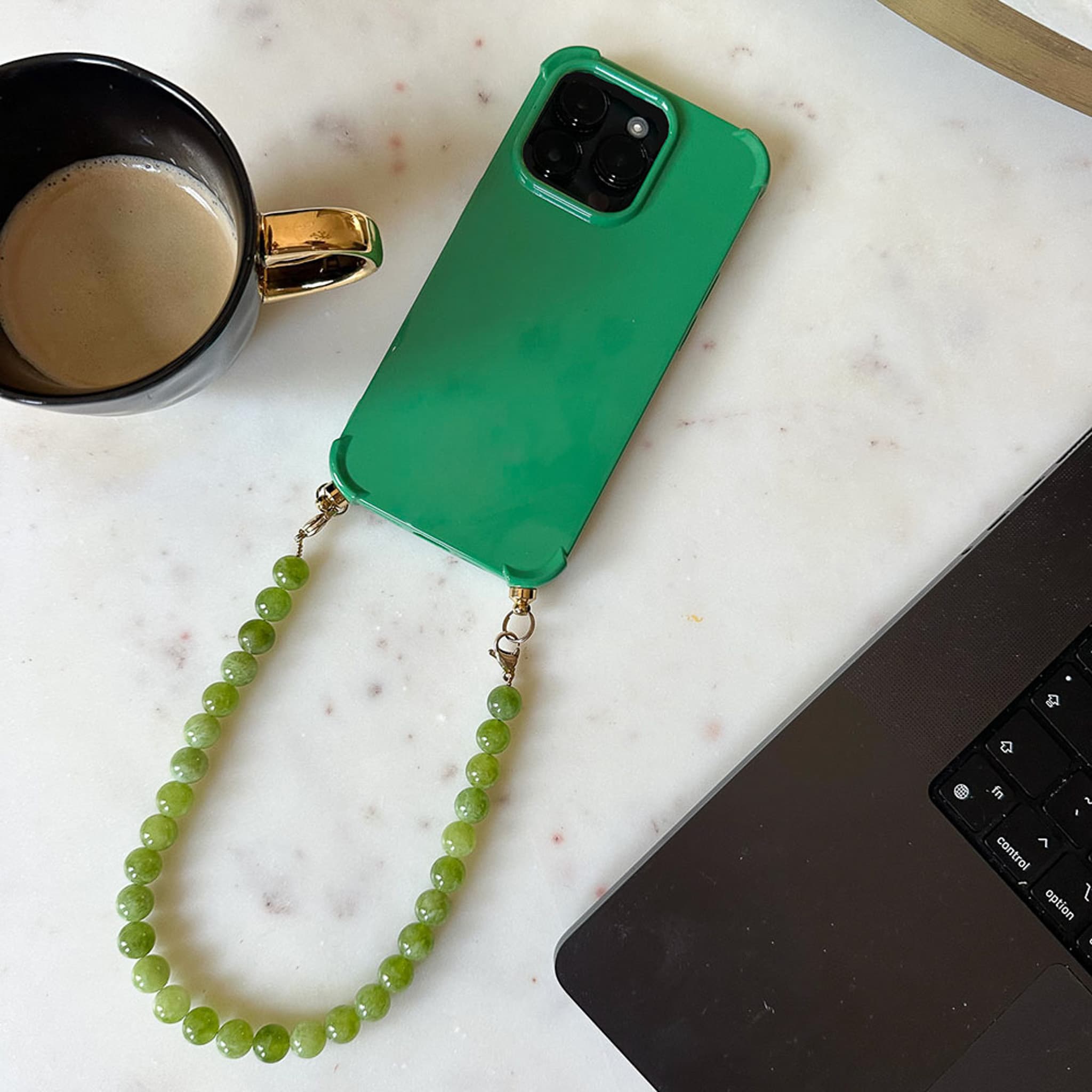 groene jade telefoonkoord