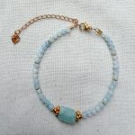 Armband met aquamarijn steen canvas