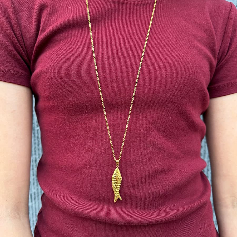 Lange ketting met vis M