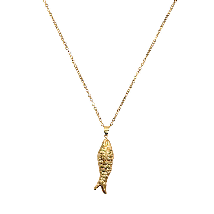 lange ketting met vis bedel