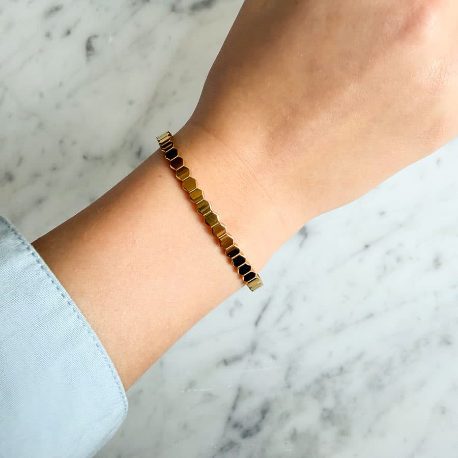 Rhombus armband goudkleurig