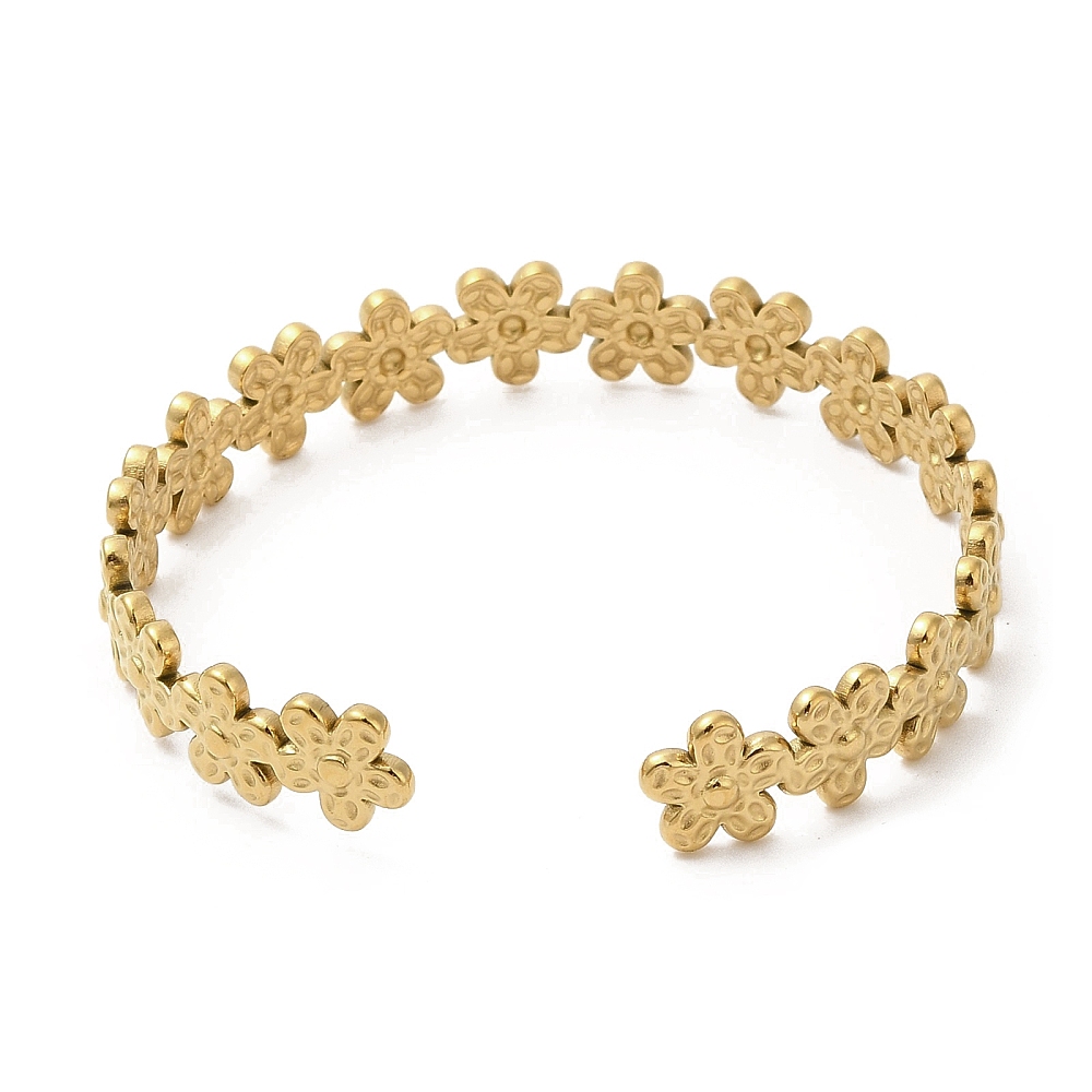 Bloemetjes Bangle Goudkleurig achterkant