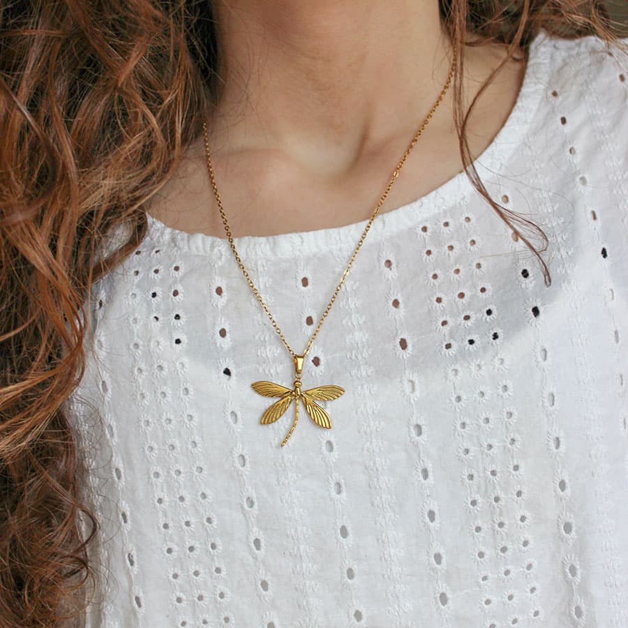 Libelle ketting Goud