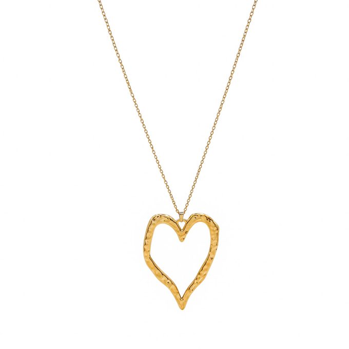 Lange ketting met groot hart