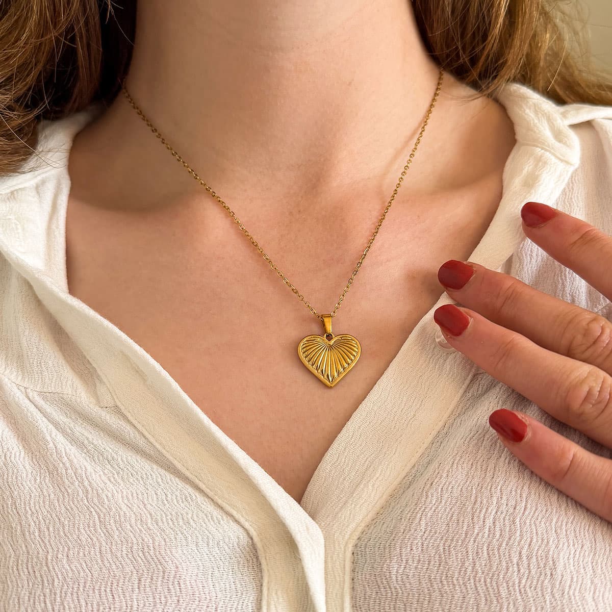 Ketting hartje goud model
