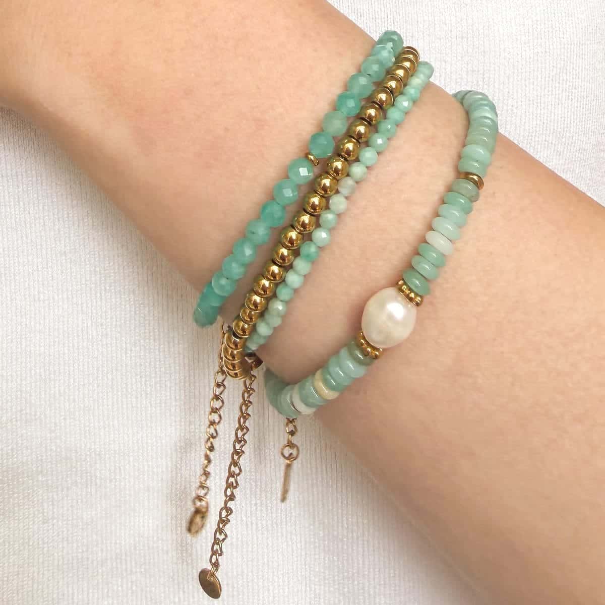 Amazoniet Armband met zoetwaterparel
