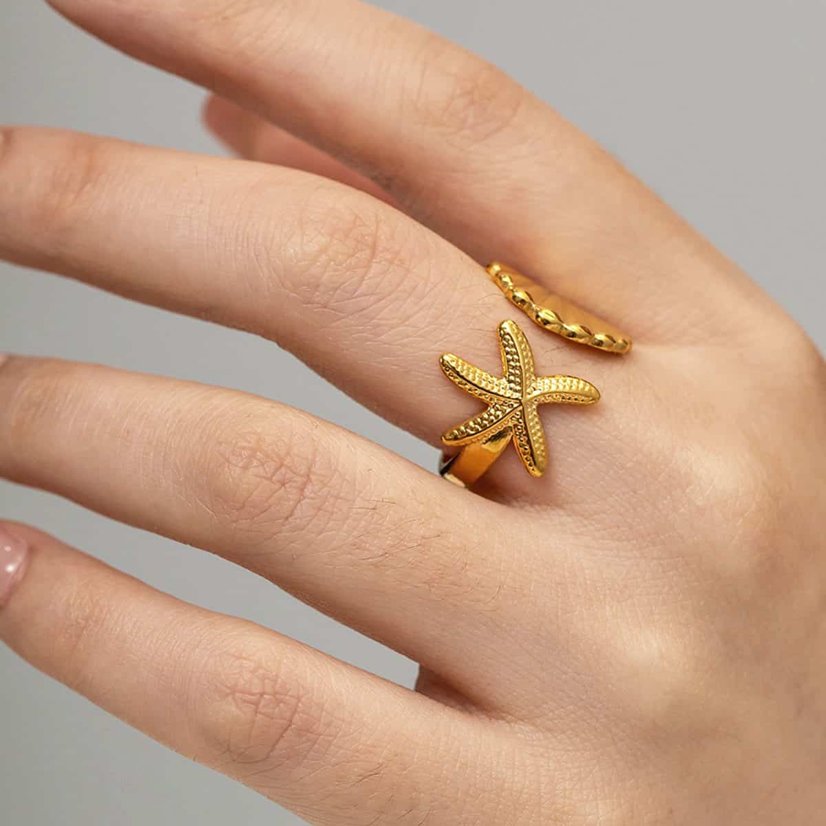 zeester-en-schelp-ring M