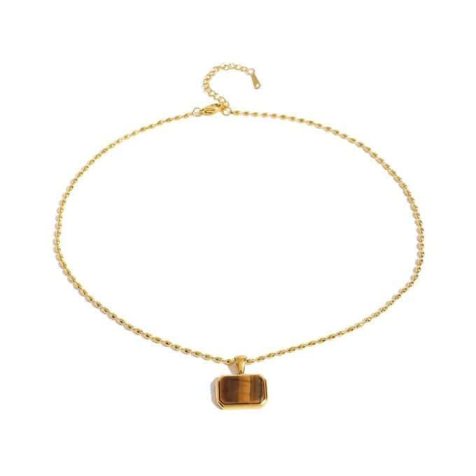 Goudkleurige Ketting met Tijgeroog bedel