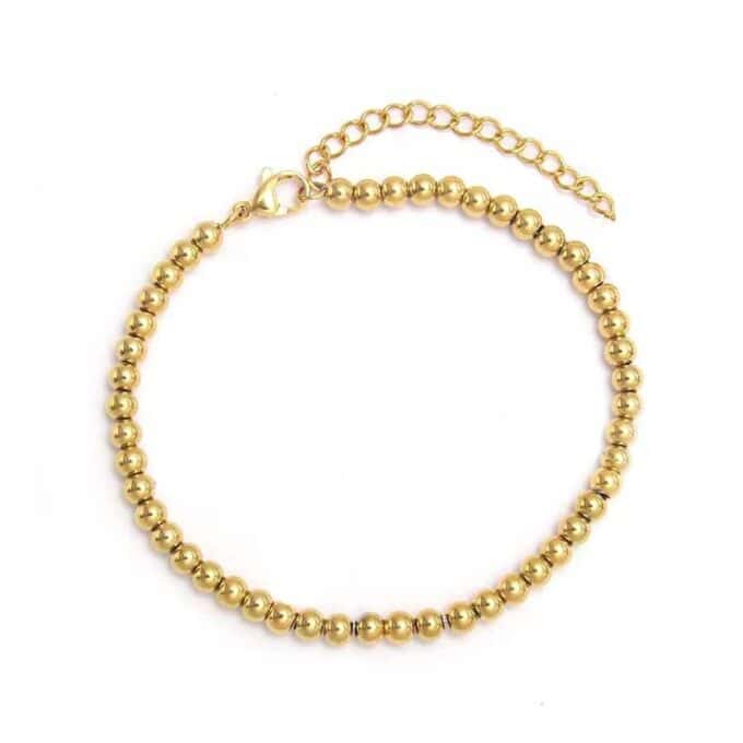 Goudkleurige kralen armband 4 mm
