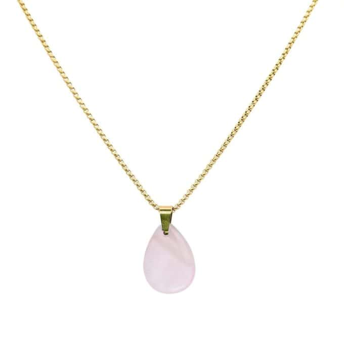 Ketting met Rozenkwarts bedel