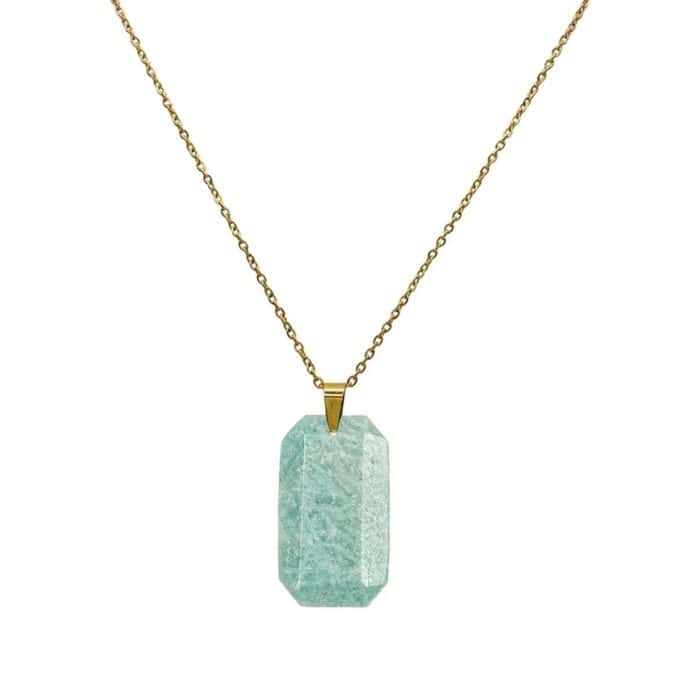 Lange ketting met Amazoniet bedel