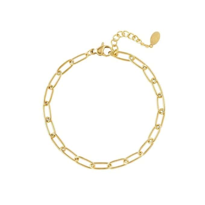 Schakelarmband basic Goudkleurig Stainless Steel
