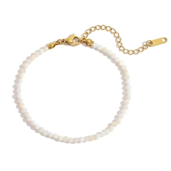 Witte Jade kralen armband