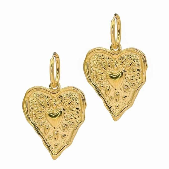 Oorbellen met hart Fire of Love