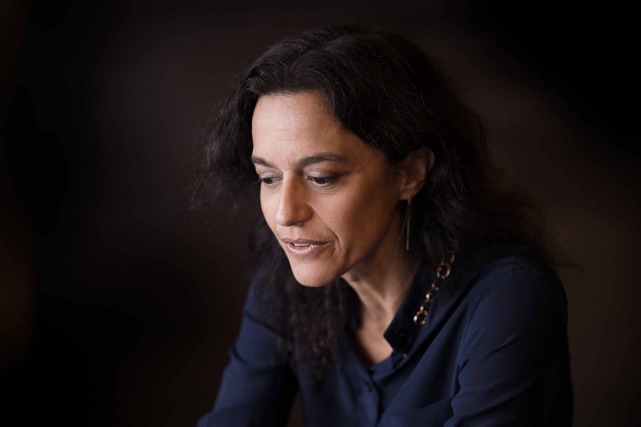 Phil Askew, London brand photographer, captures Vittoria Zipoli in a thoughtful portrait, showcasing authentic presence.