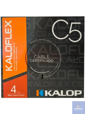 Cable Unipolar 1 x 4 - KALOP x 100 Mts.
