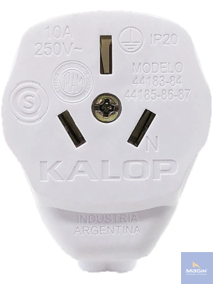 Ficha Movil Salida Lateral Hembra 10A Blanco - KALOP