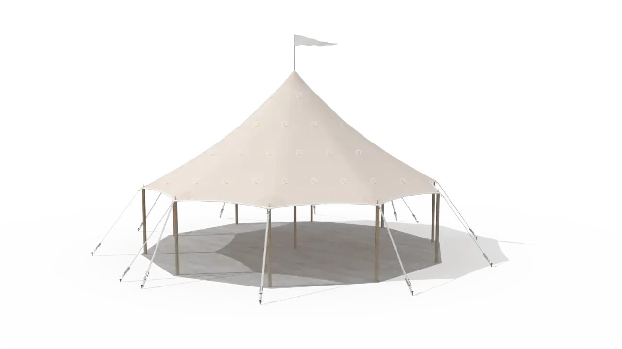 Qtents sailcloth marquee 10 x 10 m, 3D view