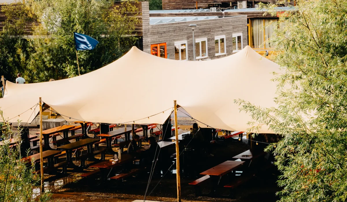 Qtents HQ8 stretch tent in sand canvas