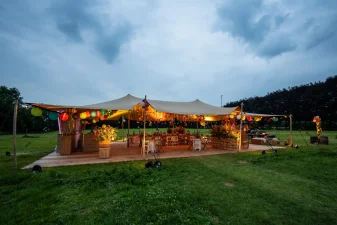 Qtents HQ8 stretch tent in sand canvas