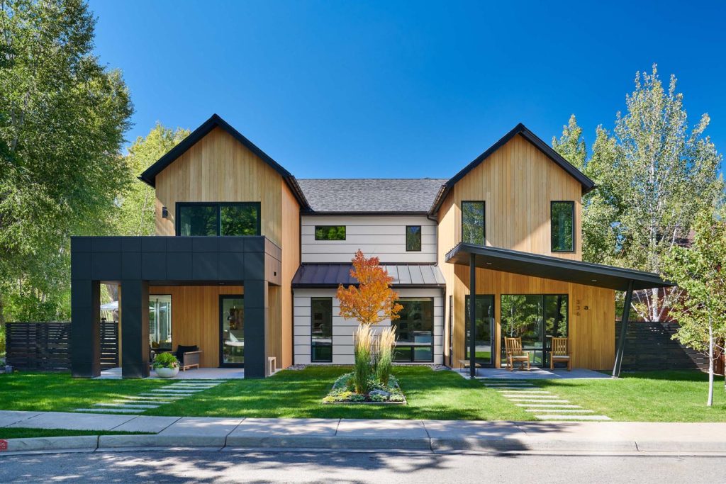 The front door of a luxury home