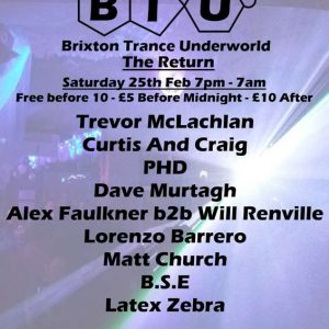 Matt Church at Brixton Trance Underworld - The Return, Club 414 (Flyer Front)