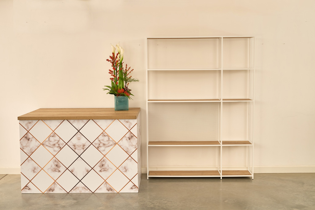 Design-Regal Layla WEI&szlig;, Einlageb&ouml;den Eiche &ndash; Bild 2