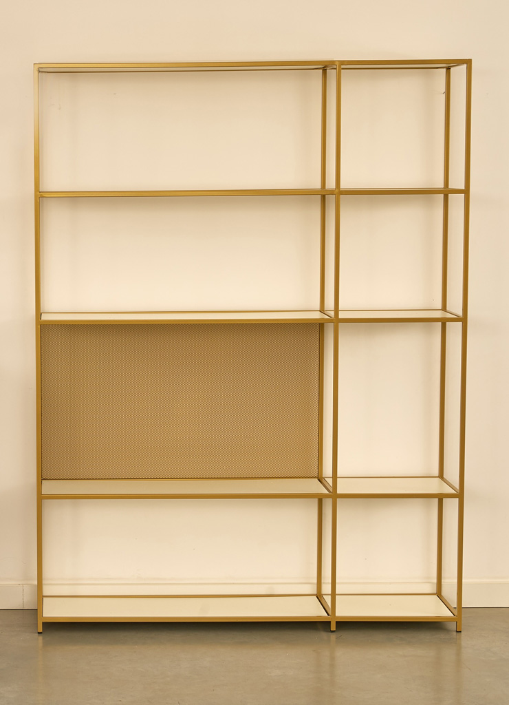 Design-Regal Layla GOLD, Einlageb&ouml;den Wei&szlig;