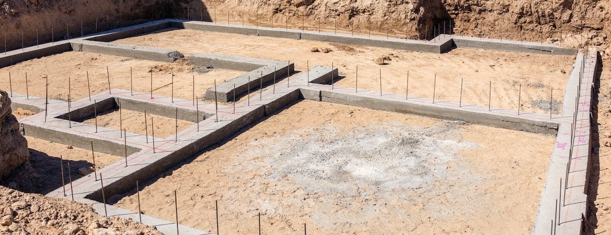 The foundation of a new home being built.