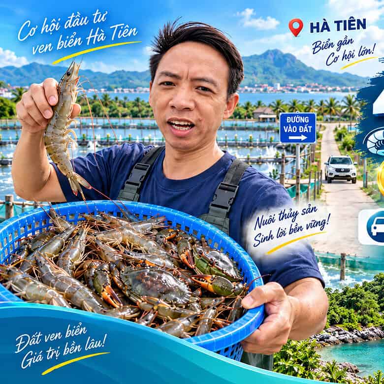 Bán 45 công đất nuôi tôm cua gần Hà Tiên giá 45 triệu một công
