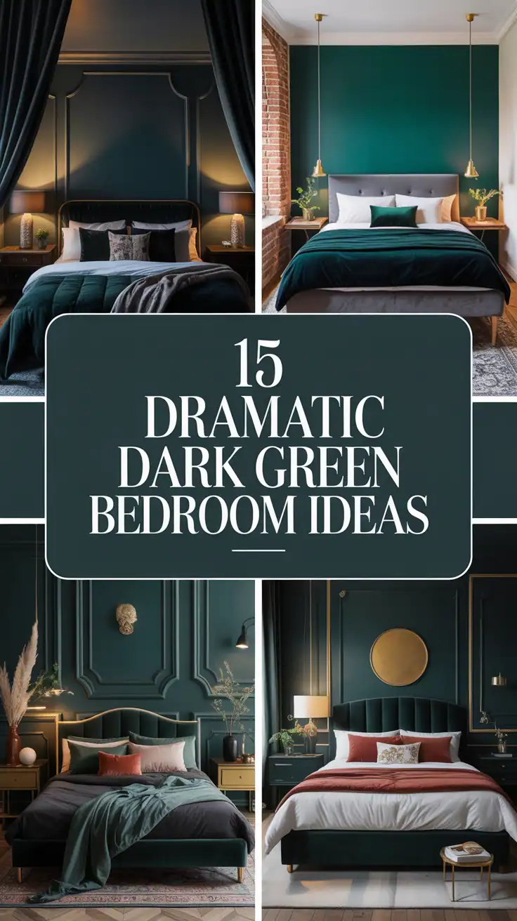 15 Dramatic Dark Green Bedrooms That Wow