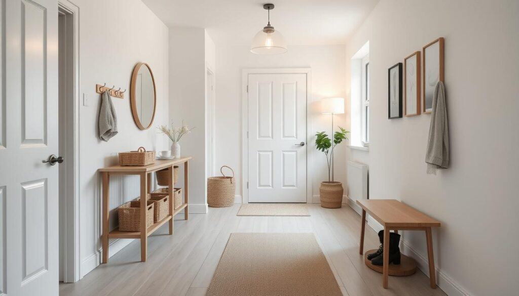 Complete Scandinavian hallway with all elements harmoniously combined