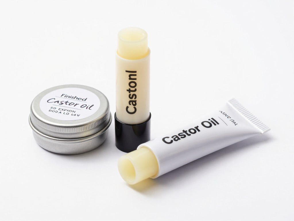 Finished lip balm in a tin and tube with storage information