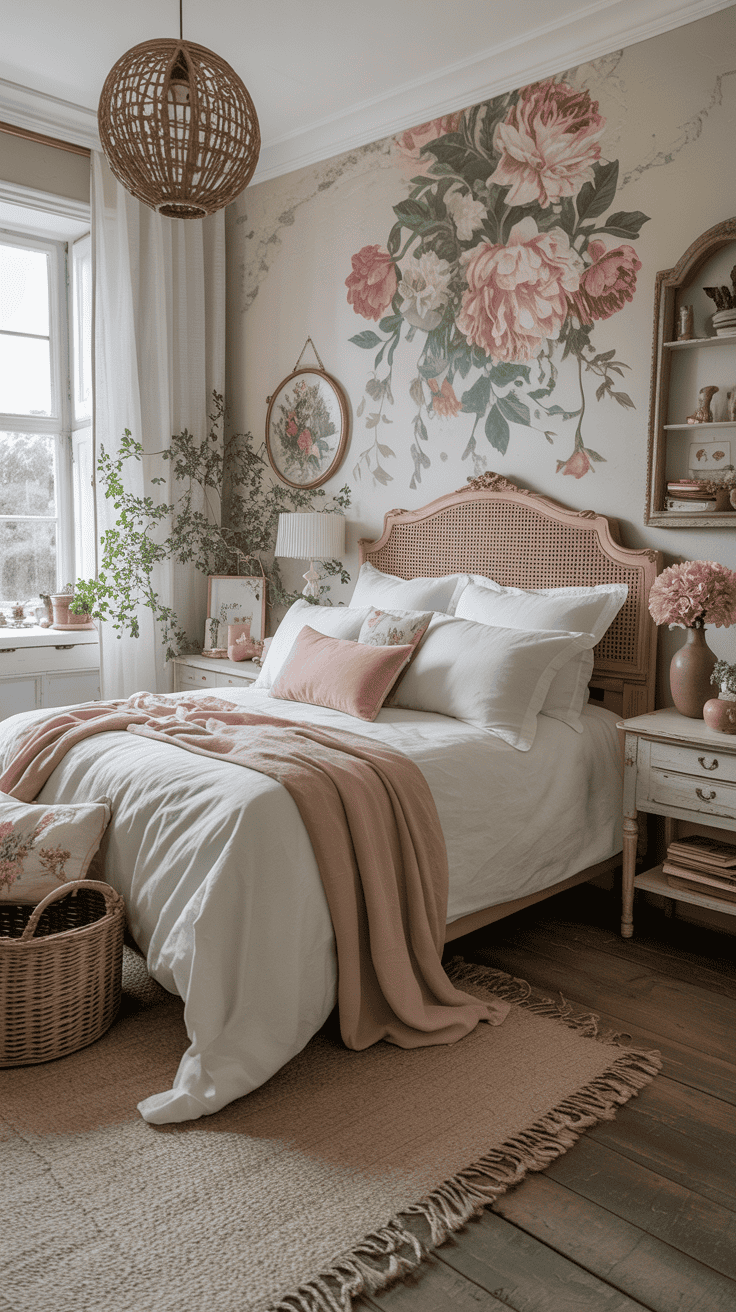 Shabby chic bedrooms have a quiet magic about them. They're gentle, layered, and intentionally imperfect — the kind of spaces that feel soothing the moment you step inside. Think faded florals, worn wood, soft whites, and textures that look like they've lived a little. This style isn't about perfection or polish. It's about calm, romance, and comfort that feels collected over time.
