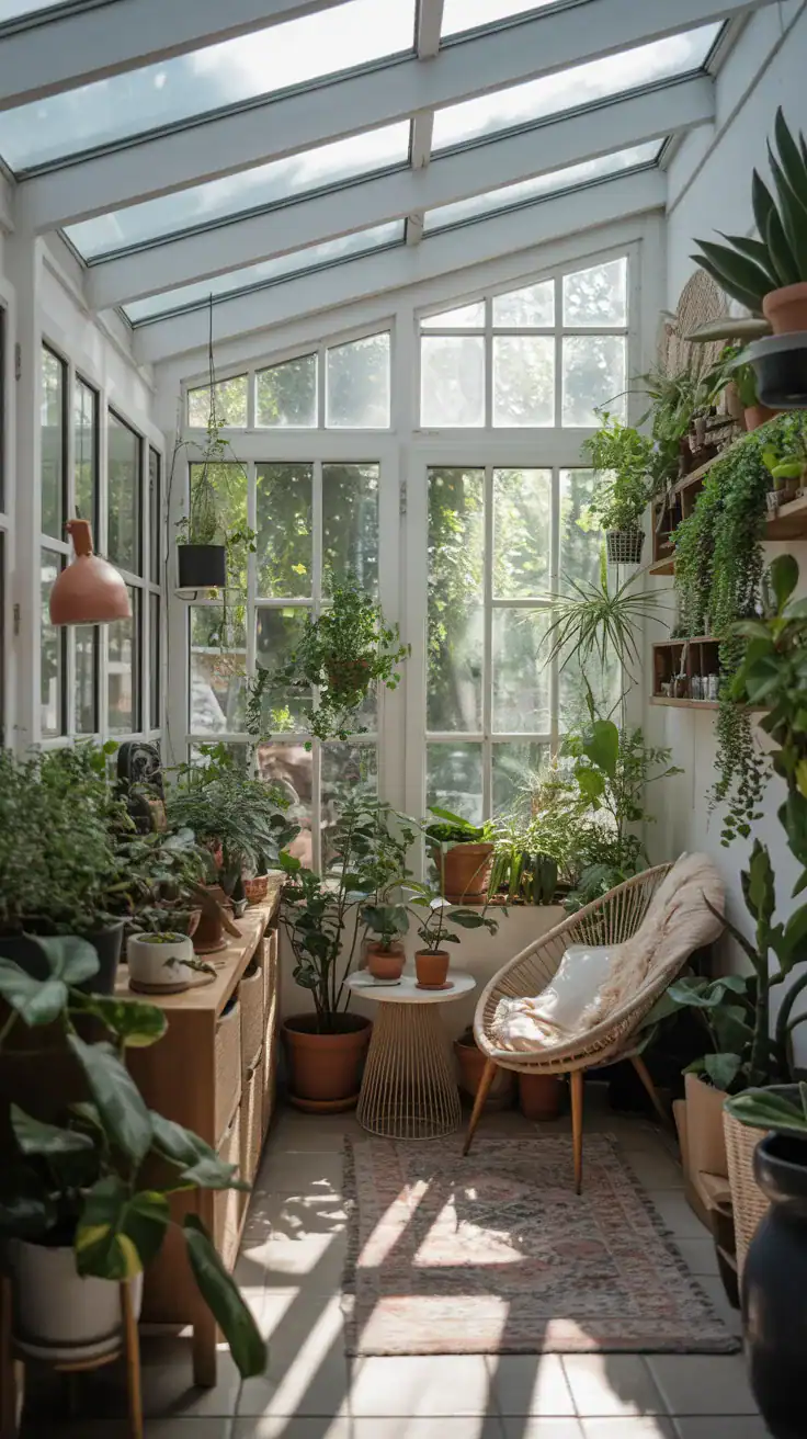 Sunroom filled with plants