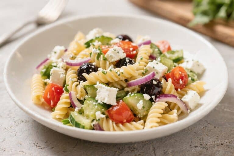 Cold Greek Pasta Salad With Feta – Bright, Fresh, and Perfect for Make-Ahead Meals