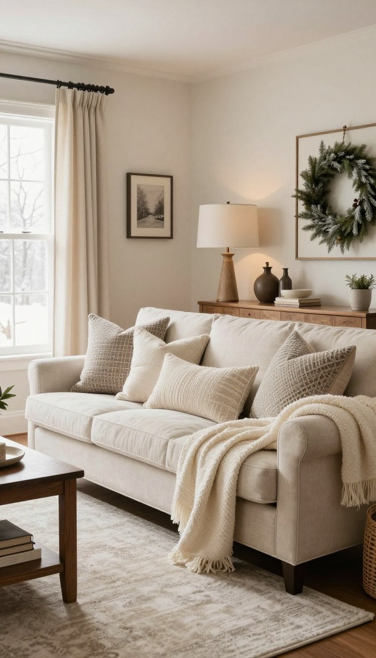 cozy winter home ideas in a warm living room
